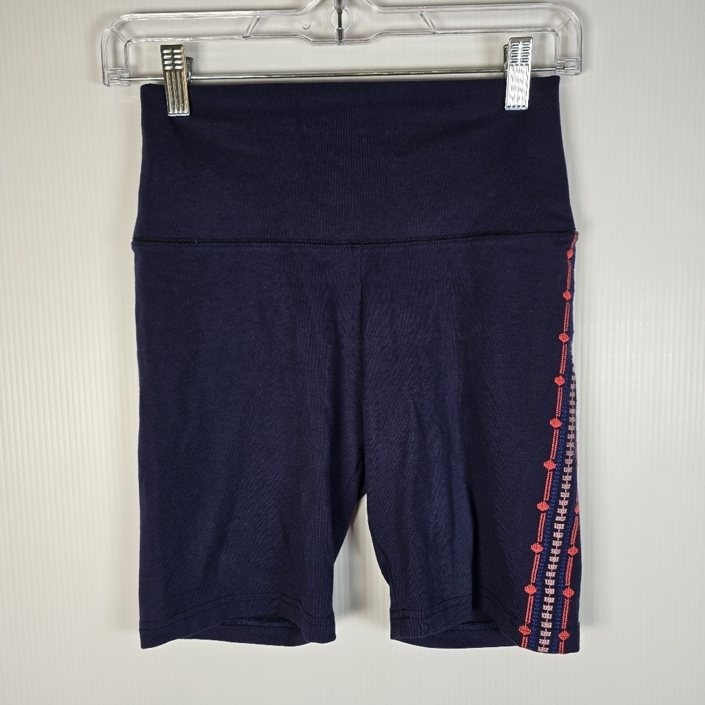 Aerie Women's Navy Bike Shorts with Embroidered Detail Size S Activewear